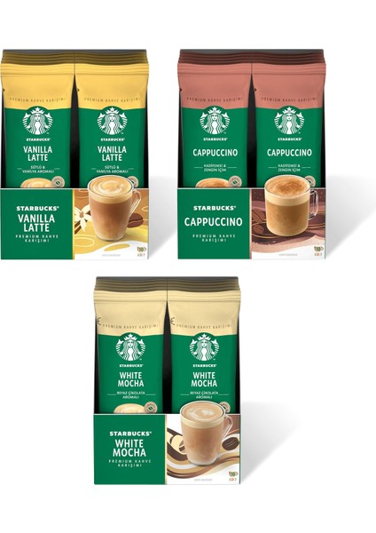 Vanilla Latte, Cappuccino, White Mocha 3 x 10'lu Set