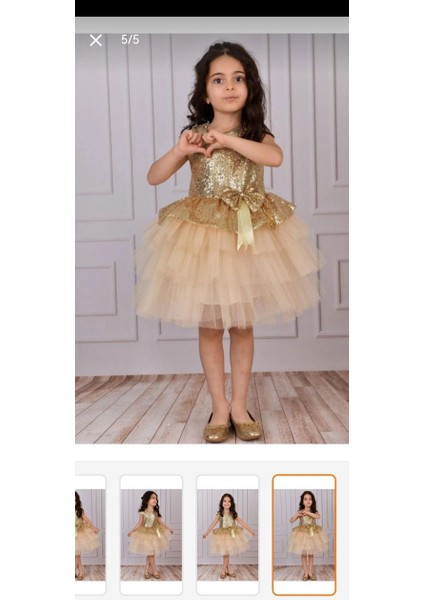 Kız Çocuk Sarı Abiye Elbise fiyatları