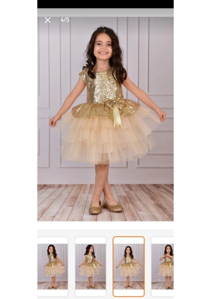 Kız Çocuk Sarı Abiye Elbise modelleri