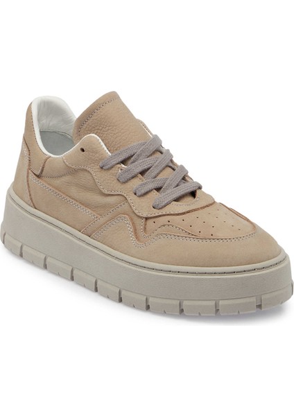 Gri Hakiki Nubuk Deri Kadın Sneaker - K24S1AY67591-A40