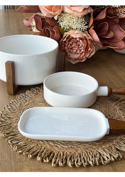 Woody Porselen Sunum Seti 3 Parça fırsatları