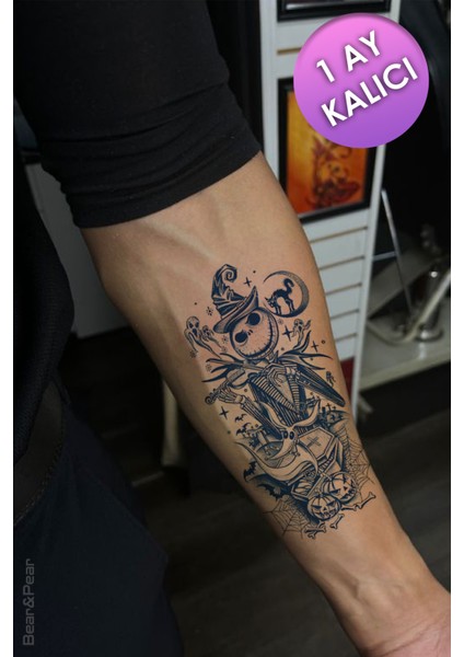1 Ay Kalıcı Halloween Tattoo Geçici Cadılar Bayramı Unisex Dövme