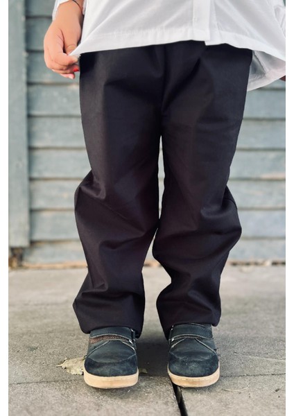 Unisex Çocuk Gabrdin Likralı Kot Jean Pantolon Siyah fiyatları