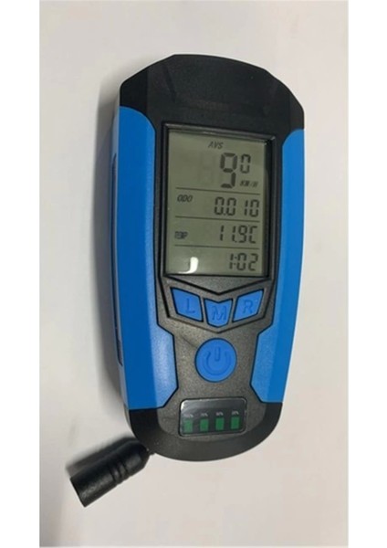 Bisiklet Far - Korna - Km Saati - Alarm USB Sarjlı Siyah Mavi XBYC6029-1