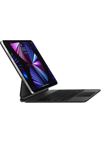 Apple iPad Pro 11 Inc 4. Nesil (2022) Bluetoothlu Touchpadli Manyetik Kapaklı Magic Ingilizce Q Keyboard A2759 A2761 A2435