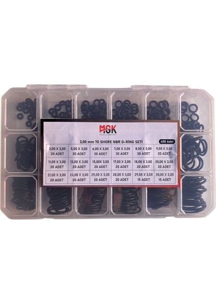 3.00 mm 70 Shore Nbr O-Ring Seti