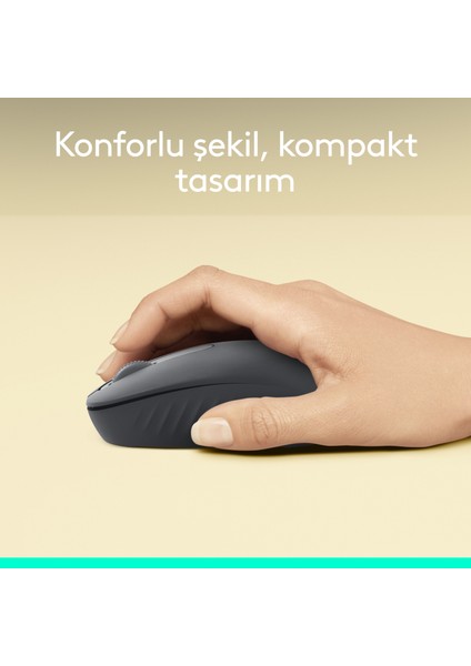 M196 Bluetooth Kablosuz Kompakt Pc, Mac, Windows ve Macos ile Uyumlu Mouse, Siyah