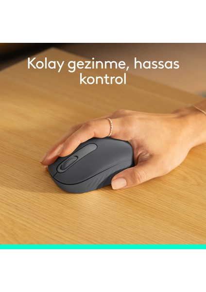 M196 Bluetooth Kablosuz Kompakt Pc, Mac, Windows ve Macos ile Uyumlu Mouse, Siyah