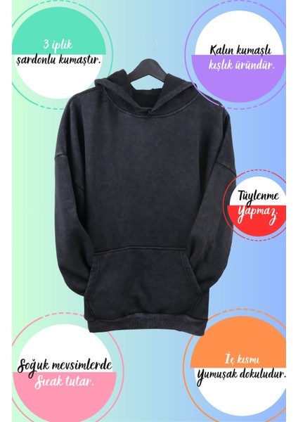 Unisex Yeezus Baskılı Kapüşonlu Yıkamalı Sweatshirt, Oversize Kanye West Baskılı Eskitme Hoodie fırsatları