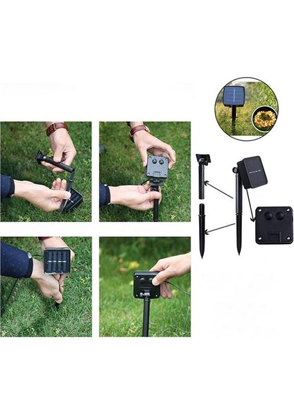 Güneş Enerjili Solar 10METRE Dış Bahçe Aydınlatma LED Su Geçirmez Bahçe Dekarasyon Sarı Işık fiyatları