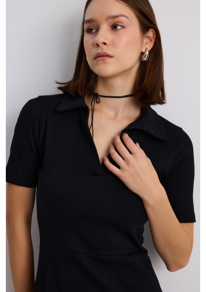 Polo Yaka Fitilli Elbise fırsatları