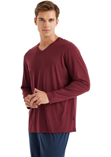 Erkek Bordo Pijama Takımı 40575