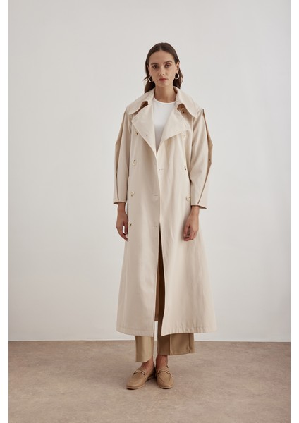 7183111 Kemer Detaylı Pardösü