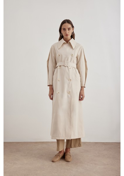 7183111 Kemer Detaylı Pardösü modelleri