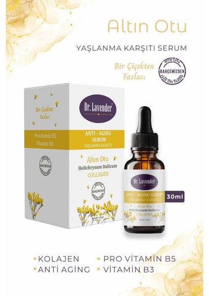 %100 Altın Otu Yaşlanma Karşıtı Serum B3 ve B5 Vitaminli Kırışık Karşıtı Serum 30 ml