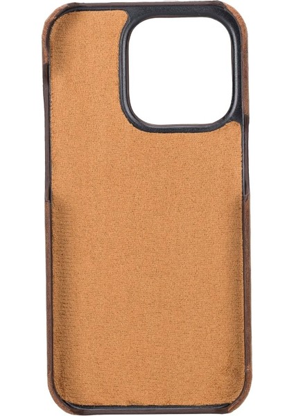 Apple iPhone 14 Pro Uyumlu Deri Arka Kapak Uj G2 Kahve modelleri