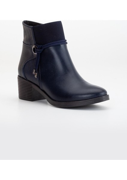 Kadın Topuklu Bot Günlük Lacivert Boğaz Elastik Kalın Topuklu fırsatları