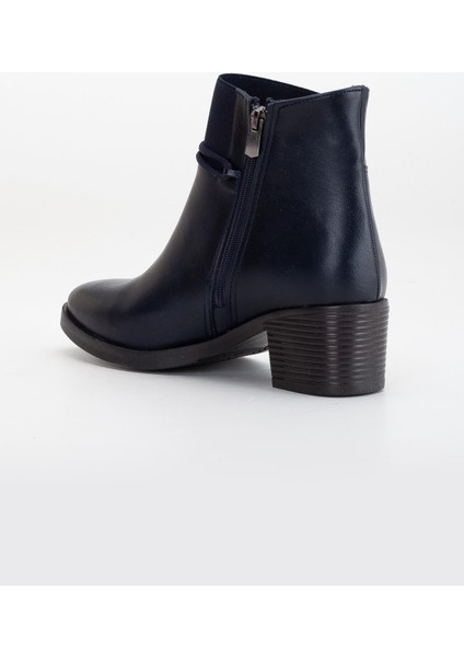 Kadın Topuklu Bot Günlük Lacivert Boğaz Elastik Kalın Topuklu indirimleri