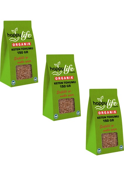 Happy Life Organik Keten Tohumu 150 gr x 3 Adet