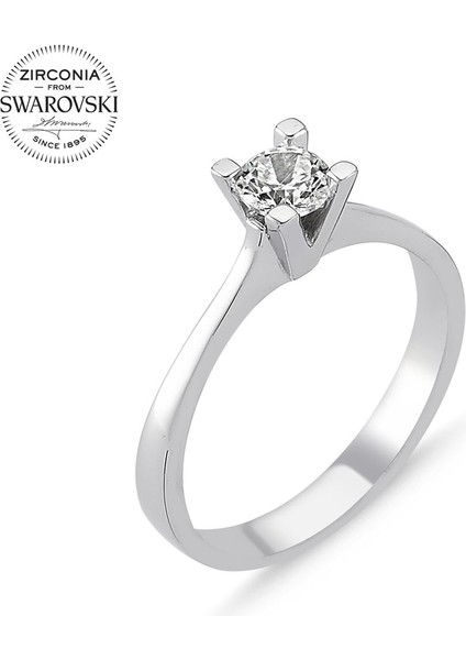 Swaruvskin Zirconia Taşlı Tektaş Yüzük