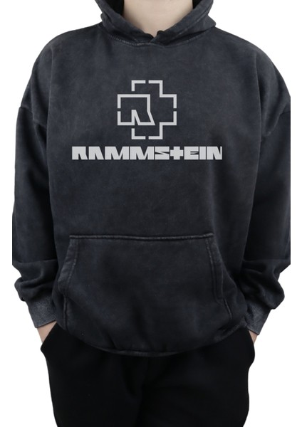 Unisex Rammstein Baskılı Kapüşonlu Yıkamalı Sweatshirt, Oversize Rock Band Baskılı Retro Hoodie fiyatları