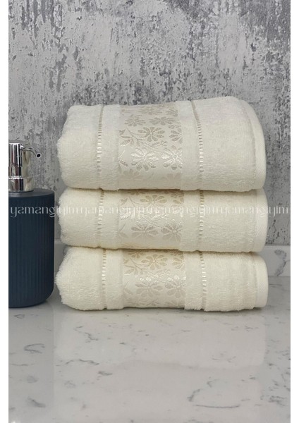 Blossom El-Yüz Havlusu 3 Adet-Krem