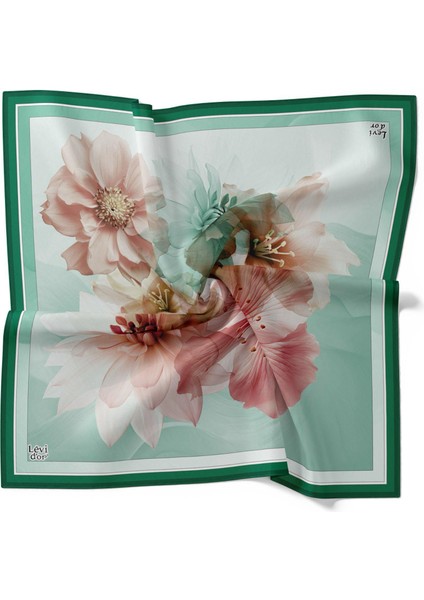 Tivil İpek Eşarp 4093 - 4 Yeşil Karışık Desen