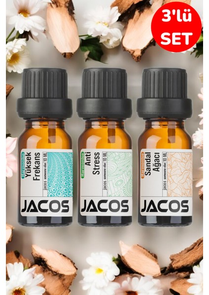 Frekans,anti Stress,sandal Ağacı Esansiyel Uçucu Yağı Difüzör Esansı Oda Kokusu 3'lü Set