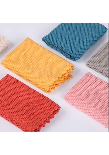 5 Adet - Temizlik Bezi Mikrofiber Kalın Emici Hızlı Kuruyan Temizlik Bezi Mutfak Bezi Mikrofiber Bez