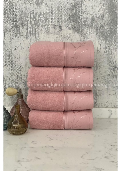 Ditsy El-Yüz Havlusu 4 Adet-Pembe
