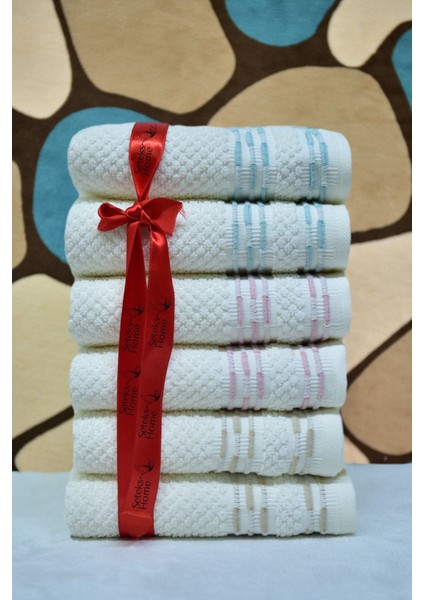 Bronie 6lı Havlu Mint Bej Pudra