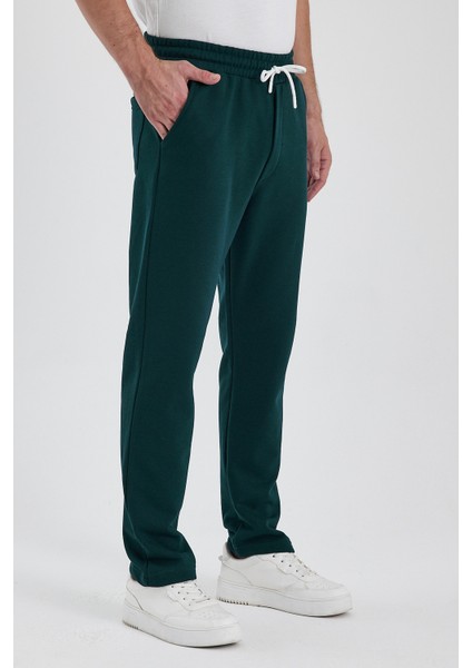 Erkek Zümrüt Yeşili Baggy Düz Paça Bol Kesim Içi Polarlı Rahat Eşofman Altı RF0461 fiyatları