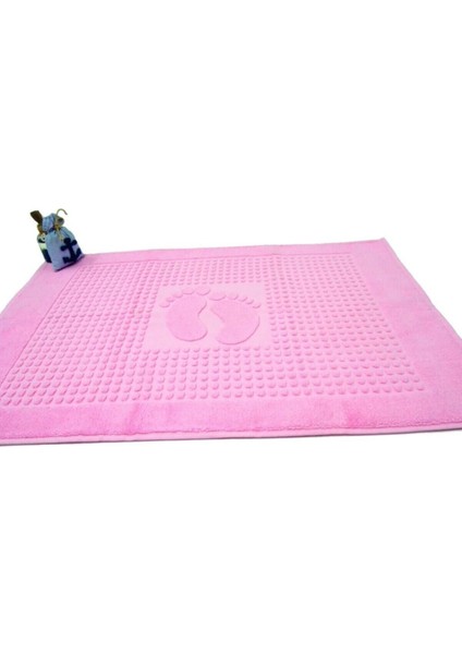 Havlu Ayak Izli Paspas Pembe (3'lü Üründür.)
