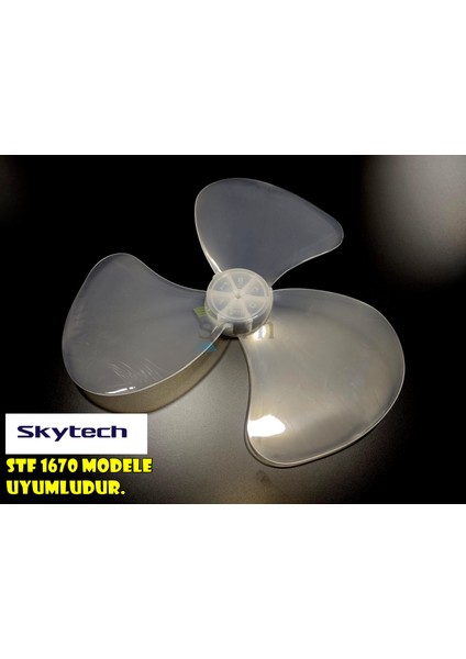 Skytech Stf 1670 Modele Uyumlu Vantilatör Pervanesi 3 Kanat 16INÇ 36CM Yumuşak Esnek