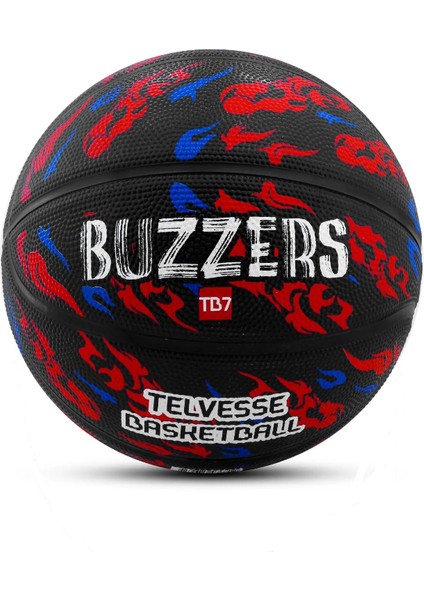 Basketbol Topu Pompalı 7 No TB-500 Buzzers Grafiti Kauçuk Dayanıklı Deep Channel Kabartma
