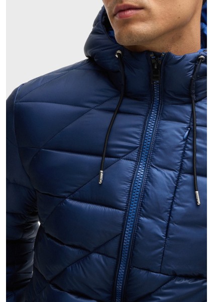 Logolu Regular Fit Su Itici Kapüşonlu Şişme Mont Erkek Mont 50524648 485