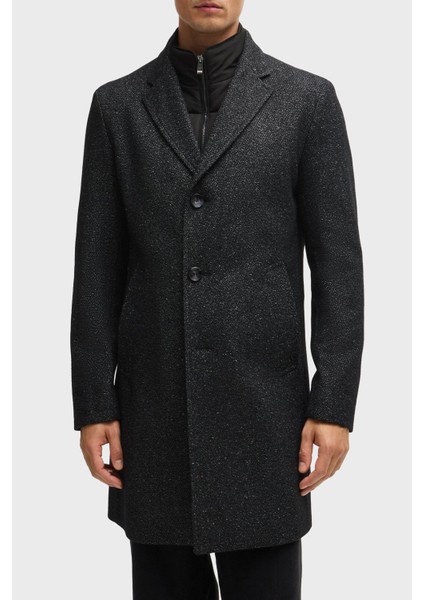 Yünlü Slim Fit Mono Yaka Kaban Erkek Kaban 50528177 001