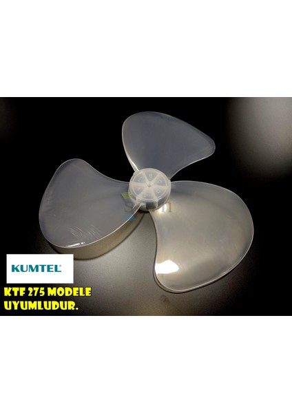 Kumtel Ktf 275 Modele Uyumlu Vantilatör Pervanesi 3 Kanat 16INÇ 36CM Yumuşak Esnek