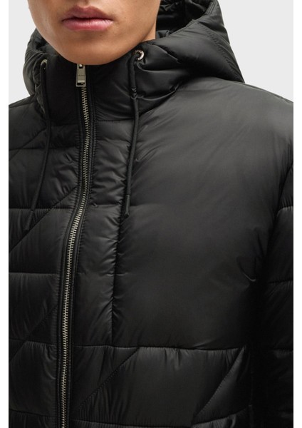 Logolu Regular Fit Su Itici Kapüşonlu Şişme Mont Erkek Mont 50524648 001