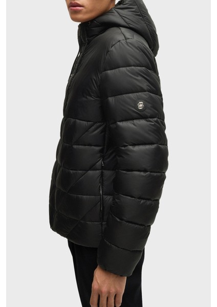 Logolu Regular Fit Su Itici Kapüşonlu Şişme Mont Erkek Mont 50524648 001