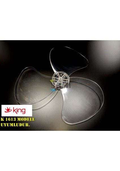 King K 1613 Modele Uyumlu Vantilatör Pervanesi 3 Kanat 36CM Sert 16INÇ Şeffaf fiyatları