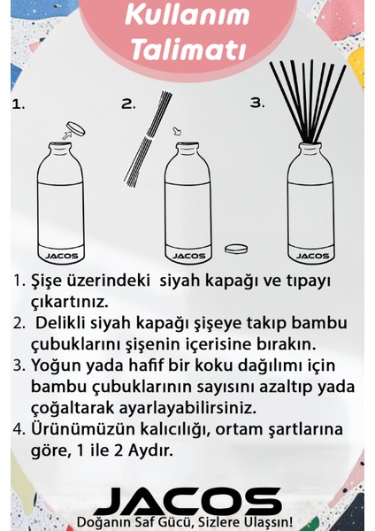 Jacos Yüksek Frekans Bambu Çubuklu Oda Kokusu 100ML Reed Diffuser