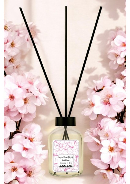 Japon Kiraz Çiçeği Kokulu Bambu Çubuklu Oda Kokusu 50ML Reed Diffuser