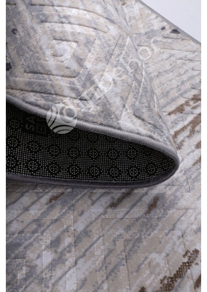 Halı GRI14 Karo Yıkanabilir Oval Kesme Ince Yolluk Kilim Salon Halısı Modelleri modelleri