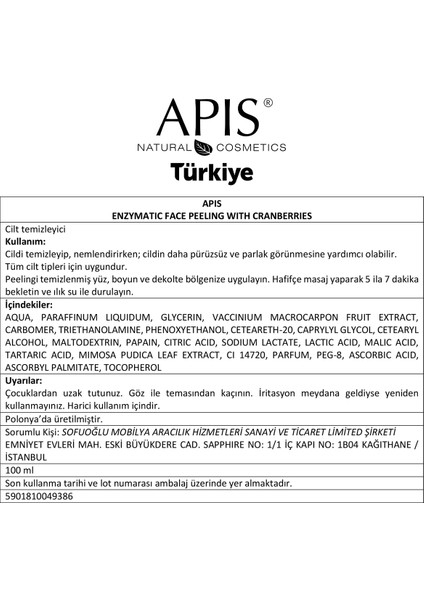 Kızılcık İçeren Enzimatik Yüz Peelingi - 100ml fırsatları