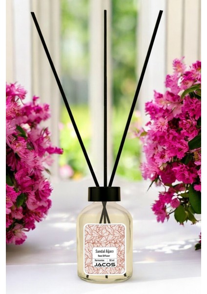 Sandal Ağacı Kokulu Bambu Çubuklu Oda Kokusu 50ML Reed Diffuser