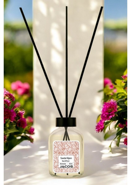 Sandal Ağacı Kokulu Bambu Çubuklu Oda Kokusu 50ML Reed Diffuser