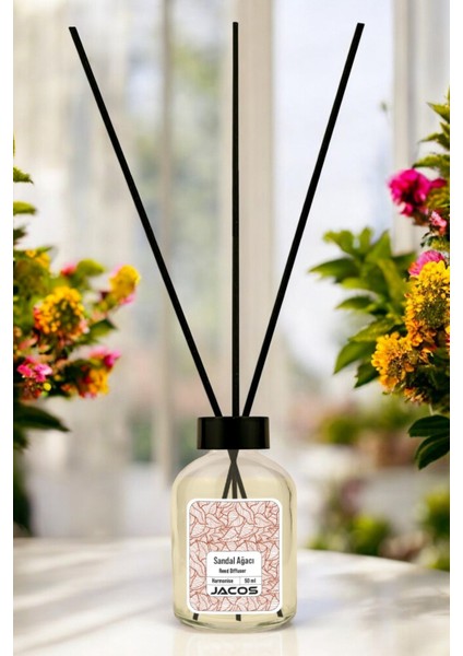 Sandal Ağacı Kokulu Bambu Çubuklu Oda Kokusu 50ML Reed Diffuser