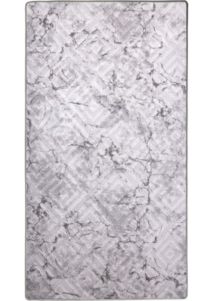 Halı Gri Karo Yıkanabilir Saçaksız Kesme Ince Yolluk Kilim Salon Halısı Modelleri