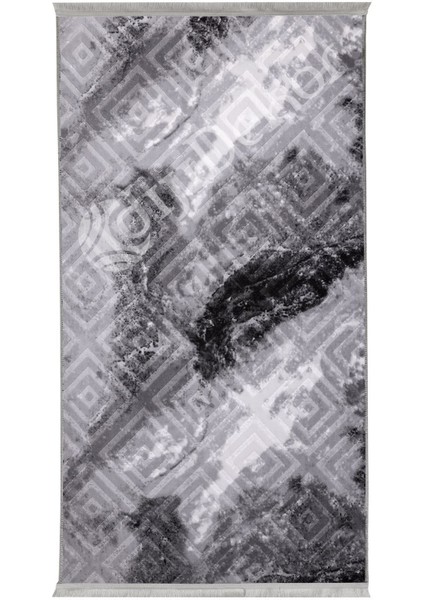 Halı Antrasit Karo Yıkanabilir Saçaklı Kesme Ince Yolluk Kilim Salon Halısı Modeli fiyatları